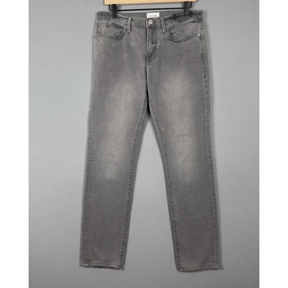 FRAME L'Homme Mens Slim Jeans in the color Castle Rock‎ -Gray Size 32